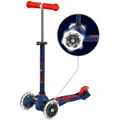Mini Micro Deluxe LED Navy Blue Circle Scooter