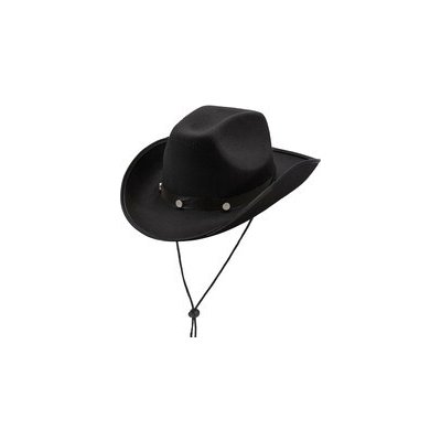 Čierny kovbojský klobúk so šnúrkou