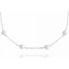 Minet Strieborný náhrdelník s bielymi opálkami JMAS0155WN45