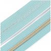 Zips metráž / 5 mm / tyrkysový pásikavý / zlaté zúbky
