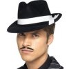 Klobúk Al Capone (čierny s bielym pruhom)