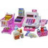 LEAN TOYS Detská pokladňa s príslušenstvom ružová