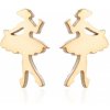 Náušnice pecky - baletka zlatá barva