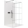 CERANO - Sprchová zástena Walk-in Onyx Duo Ľ/P - 8 mm - hranatá vzpera - čierna matná, industriálne sklo - 150x200 cm