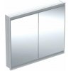 Geberit ONE Zrkadlová skrinka s LED osvetlením, 105x90x15 cm, 2 dvierka, vstavaná, biela 505.804.00.2