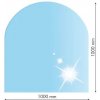 Lienbacher 21.02.881.2, Sklo pod kachle, OBLÚK, 100x100 cm, fazeta 20 mm, hr. 8 mm, kalené sklo