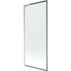 Mexen Next L, 1-krídlová vaňová zástena 80 x 150 cm, 6mm číre sklo-čierny vzor, chrómový profil, 895-080-000-03-70-01