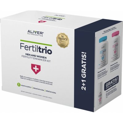 Aliver FertilTrio MEN AND WOMEN FERTILITY ENHANCER Pinkfertil plus 90 kapsúl + Bluefertil plus 120 kapsúl + Intense fertility gel 30 ml