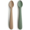 Mushie Dvojbalenie silikónových lyžičiek mushie - dried thyme/ natural