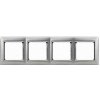 Legrand Valena - Štvornásobný rámik, hliník brúsený/strieborný prúžok- 770334
