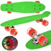 JOKO Detský Skateboard s LED svetlom, nosnosť 50kg, zelený