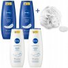 NIVEA Sprchový gél CREME CARE 500ml x2 + SOFT 500ml x2 + hubka na umývanie