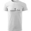 Jesus Saved My Life kríž ekg - Klasické pánske tričko vyššej gramáže - 3XL ( Biela )