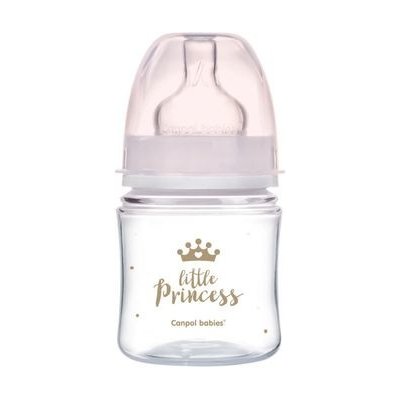 Canpol babies fľaša sa širokým hrdlom Royal Baby Pink 120 ml