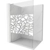 Mexen Kioto+ L, sprchová zástena Walk-In s poličkou a vešiakom 100 x 200 cm, 8mm číre sklo biely vzor, brúsená oceľ profil, 800-100-123-97-85