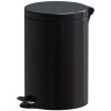 Alda Interiérový nášľapný odpadkový kôš, 12 l, lakovaný čierny