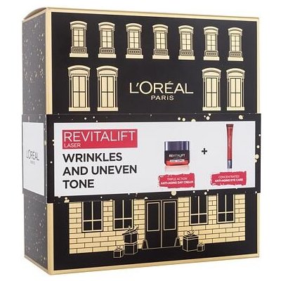 L'Oréal Paris Revitalift Laser X3 Day Cream dárková sada: denní pleťový krém Revitalift Laser X3 50 ml + oční krém Revitalift Laser X3 15 ml