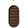Ferm Living Závesná oválna polica Oval Dorm Smoked Oak – dymový dub