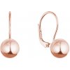 Pozlátené strieborné náušnice lesklá gulička 61136 rose gold