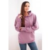 Legínovo Dámska bavlnená mikina s kapucňou a klokankou béžová Farba: Tmavoružová, Veľkosť: M