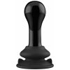 Chrystalino Globy Glass Vibrator with Suction Cup and Remote Rechargeable 10 Speed Black