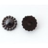 Plastový kabošon kvet - pr. 11 mm - čierna - 10 ks