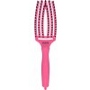 OLIVIA GARDEN Finger Brush Hot Pink kefa na vlasy masážna 6-radová stredná