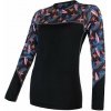 Tričko Sensor Merino Impress - Dámske dl. rukáv Black / Floral S
