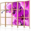Artgeist Japonský paraván Violet Orchids II 225 x 161 cm