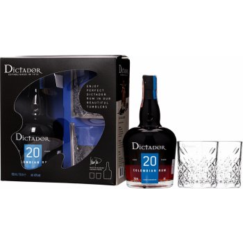 Dictador 20y 40% 0,7 l (dárčekové balenie 2 poháre)