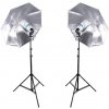 Studio Set dáždnikov sa statívy držiaky so žiarovkami E27 SS-50911