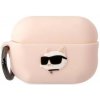 Karl Lagerfeld AirPods Pro 2 ružový silikónový kryt Choupette Head 3D (KLAP2RUNCHP)