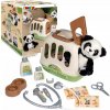 Transportný kontajner s pandou + 12 doplnkov Kufrík Plyšová Panda Smoby