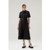 ŠATY WOOLRICH BELTED POPLIN SHIRT DRESS BLACK