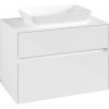 VILLEROY & BOCH Collaro závesná skrinka pod umývadlo na dosku (umývadlo v strede), 2 zásuvky, 800 x 500 x 548 mm, Glossy White, C10800DH