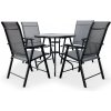 Noela Záhradný jedálenský set Capri 80 cm + 4x kovová stolička Solano