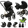 ADAMEX Kočík kombinovaný Quantum Special Edition Black/Gold + KIDDY Evoluna i-size 2 + základňa