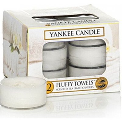 Yankee Candle Aromatické čajové sviečky Fluffy Towels 12 x 9,8 g