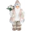 Dekorácia MagicHome Vianoce, Santa, s darčekom, ružovo-hnedý, 30 cm