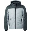 James & Nicholson pánska prešívaná zimná bunda JN1134 Stříbrná antracitový melír