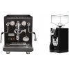 ECM Synchronika, black, dark walnut + Eureka Mignon Bravo, CR black