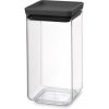 Brabantia Plastová dóza Brabantia SQUARE 1,6l tmavo šedá