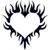 Horiace srdce - trblietavé nalepovacie tetovanie