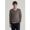 SVETER GANT CTN/WO V-NECK DARK HAZELNUT MELANGE