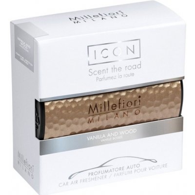 Millefiori Milano Vôňa do auta Icon Metal Shades Vanilla and Wood 47 g