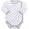 Dojčenské body celorozopínacie New Baby Classic II sivé s hviezdičkami, veľ. 56 (0-3m)