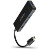 AXAGON HUE-G1C, 4x USB 3.2 Gen 1 SLIM húb, kábel Type-C 14cm napevno