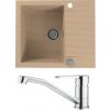Alveus SETA 22012 Beige55/CHR SETA22012 - Drez Granitový Cadit 10- 590x500mm, vanička 325x425x198mm+ bateria Ruta, Beige 55/Chróm