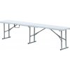 Autronic KEMPINGOVÁ LAVICA - skladacia, biela, plast + kov