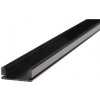 Brolux Hliníková lišta Fatis Čierna, anodizovaný profil pre LED pásiky do 12mm, 1m, 1ks